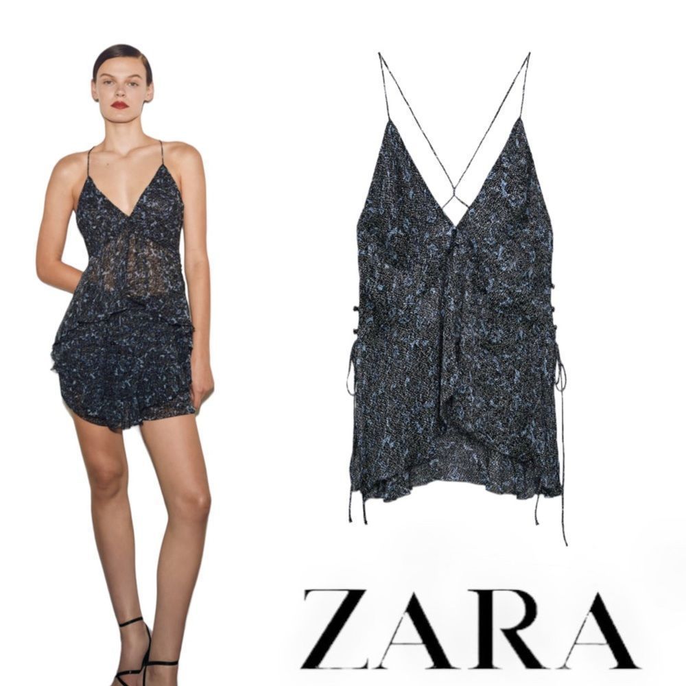 ZARA | Blue | PRINTED TOP